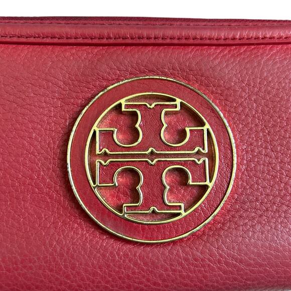 Rare Tory Burch Amanda Continental Wallet Red Leather - Picture 2 of 8